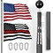 G128 Combo Pack: 25 Ft Telescoping Aluminum Flagpole (Black) & American and Thin Red Line Flags 3x5 Ft, Both StormFlyer Series Embroidered 220GSM Spun Polyester | Pole with Flags Included